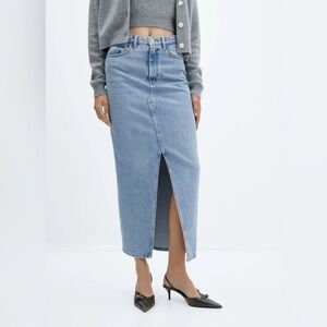 MANGO SLIT DENIM SKIRT
